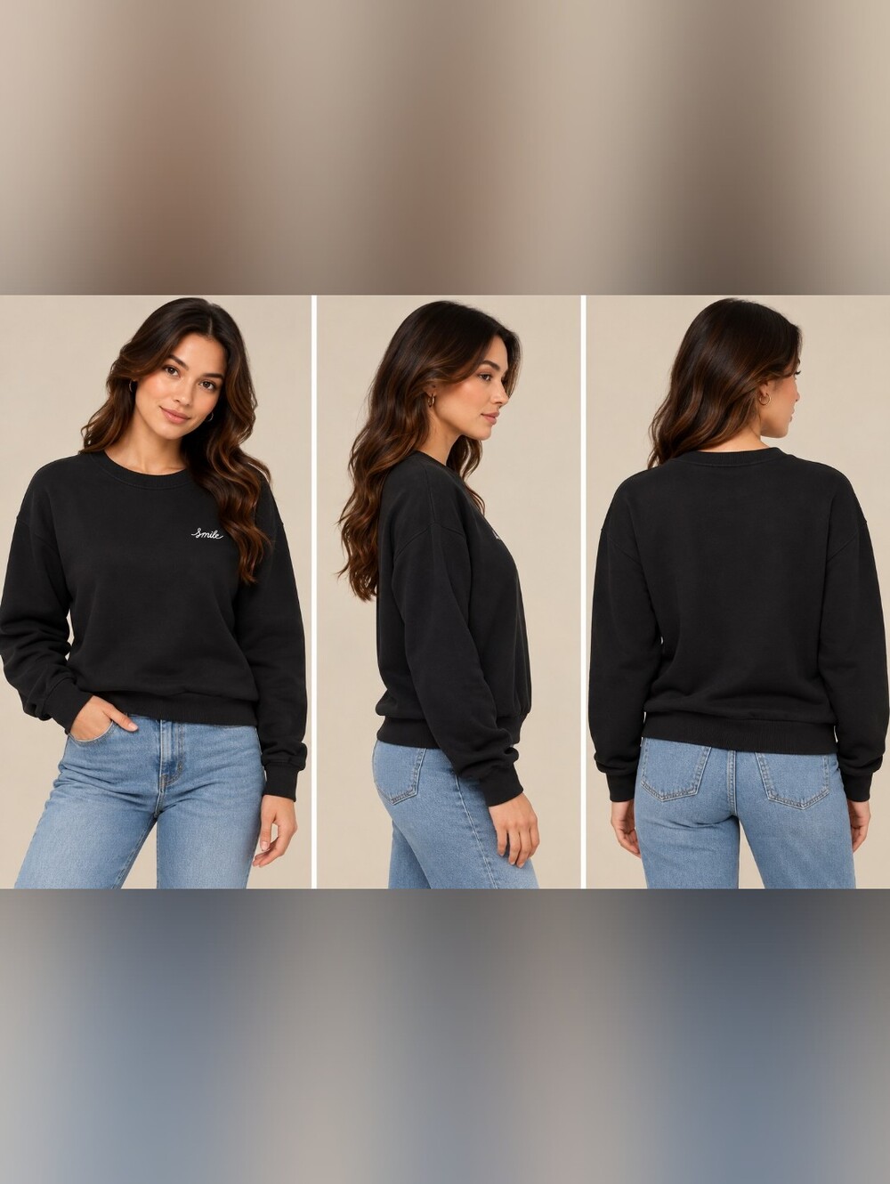H&M Black Crewneck Sweatshirt
